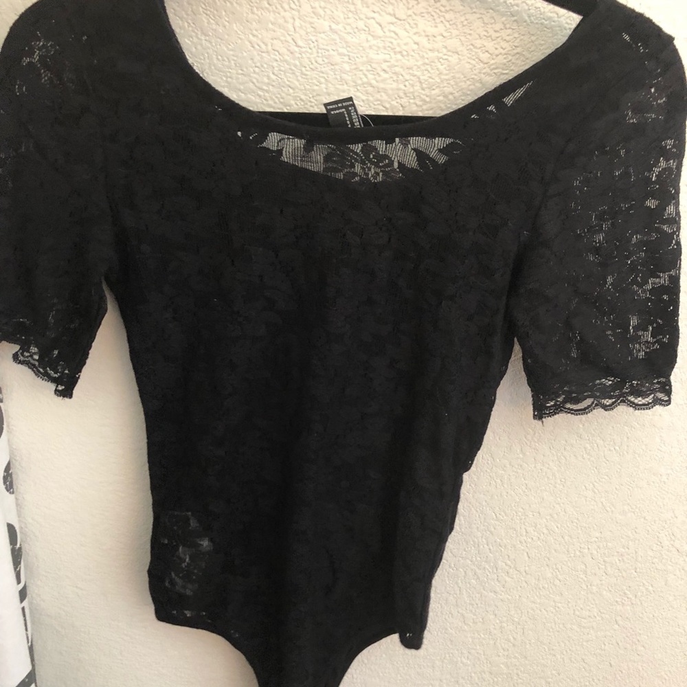 Black lace onesie brand new forever 21